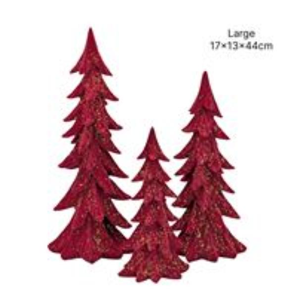 Large Red Polyresin Tree - 44cm