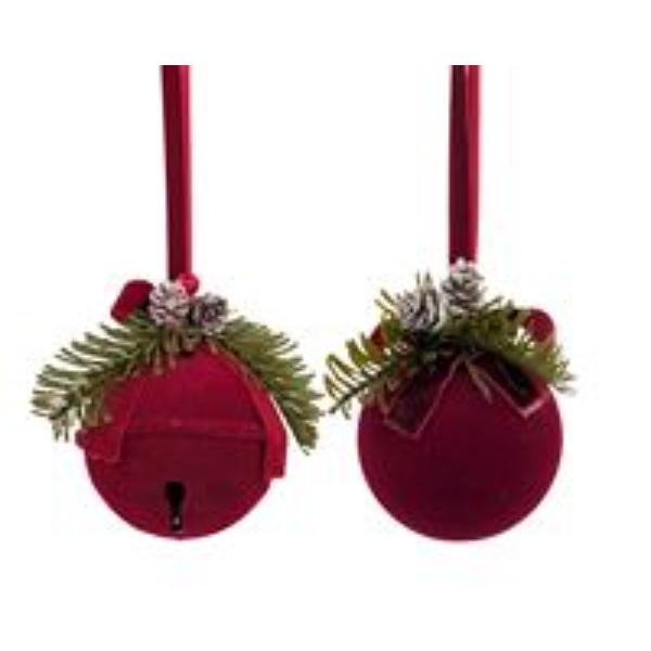 Burgundy Velvet Bauble Hanger - 22cm