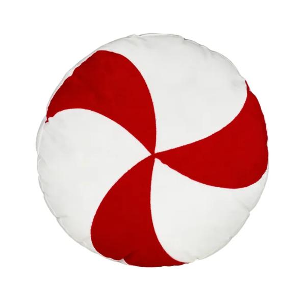 Red & White Fabric Candy Cushion - 40cm