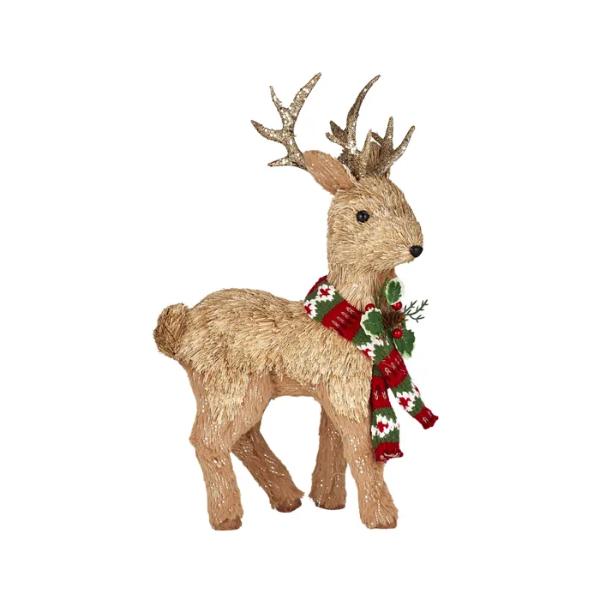 Natural Standing Mix Reindeer Scarf Mix - 27cm x 46cm