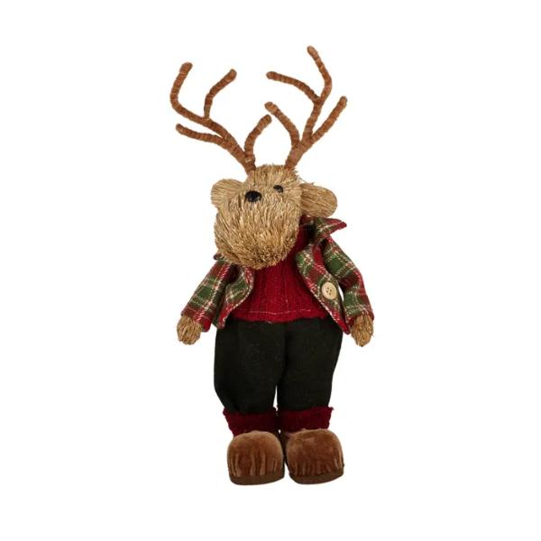 Natural / Red & Green Mix Derek Deer - 13cm x 35cm