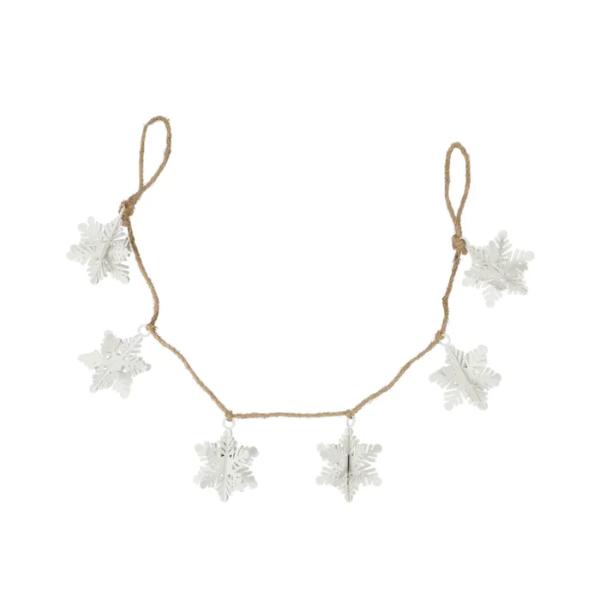 White Snowflake Garland - 137cm x 10cm x 13cm