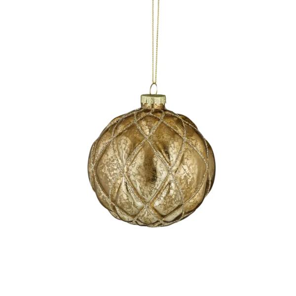 Brown Tawny Glass Bauble - 10cm