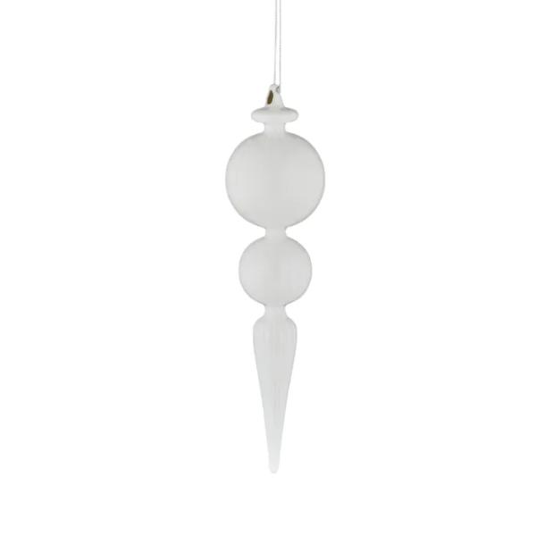 White Glacial Drop Glass Ornament - 8cm x 31cm