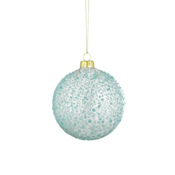 Blue Tranquil Glass Bauble - 10cm