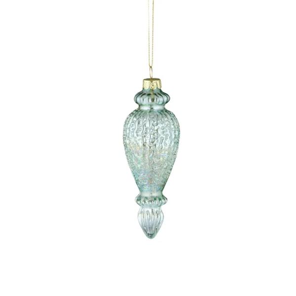 Clear & Green Mintie Glass Ornament - 5cm x 14cm