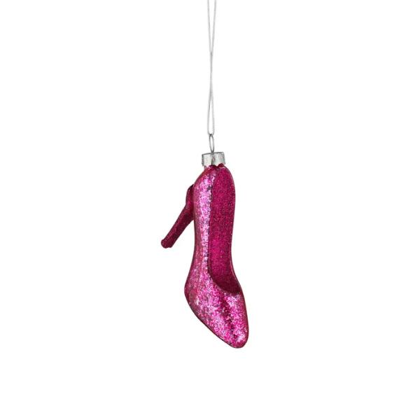 Pink Stiletto Glass Ornament - 8.5cm x 3cm x 7cm