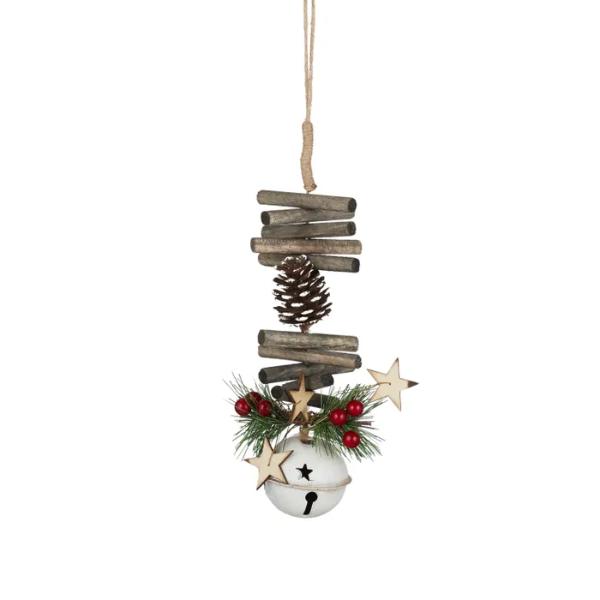 White Metal Hanging Bell Decor - 30cm