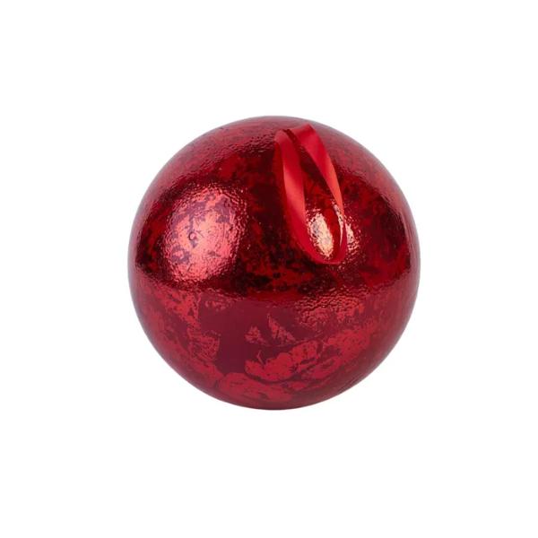 Red Antique Finish Foam Bauble - 20cm