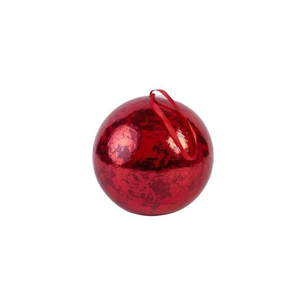 Red Antique Finish Foam Bauble - 15cm