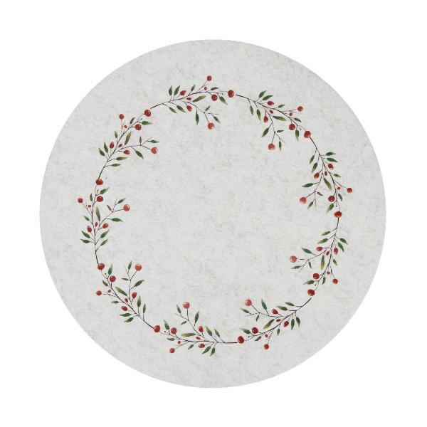 Grey Felt Xmas Placemat - 38cm