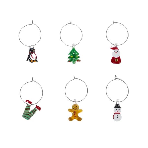 6 Pack Christmas Wine Charms - 13cm x 13cm