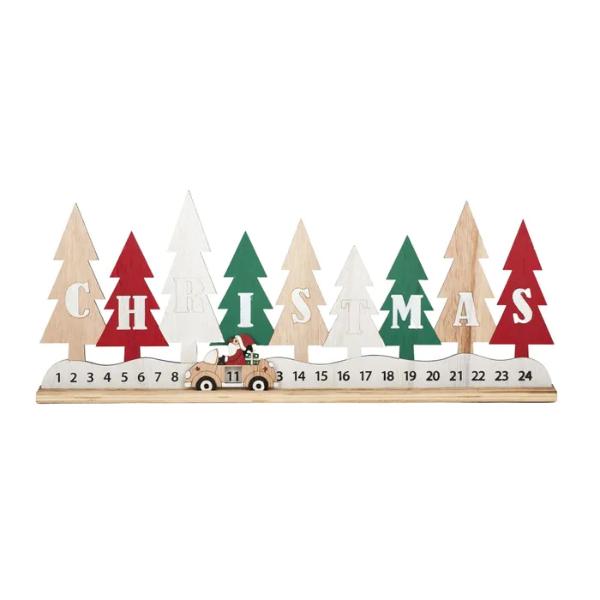 Christmas Wooden Calendar - 44cm x 18cm