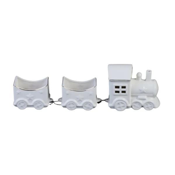 White Christmas Porcelain Train - 32cm x 10cm