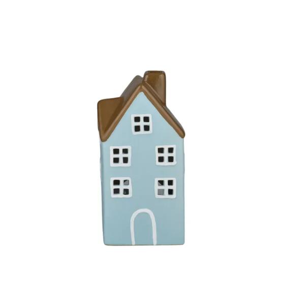 Ceramic Blue House Decoration - 8cm x 6cm x 17cm