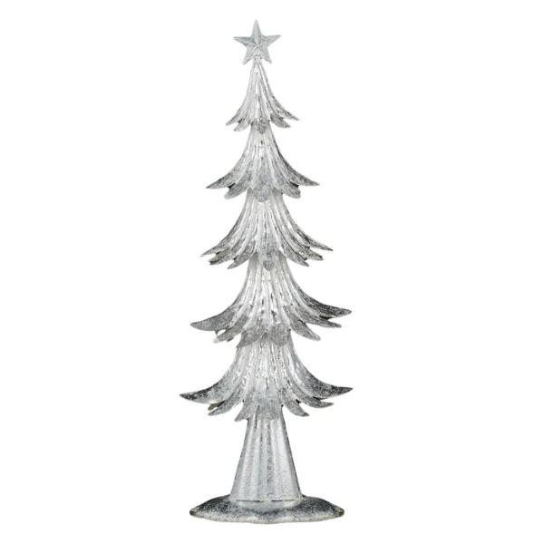 White Metal Christmas Tree - 19cm x 10cm x 50cm