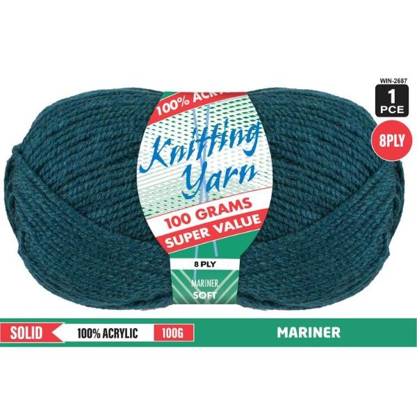 Soft Mariner 100% Acrylic 8Ply Knitting Yarn - 100g