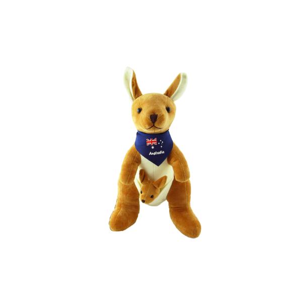 Kangaroo With Flag Scarf - 34cm