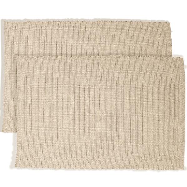 2 Pack Taupe Ribbed Eco Placemats