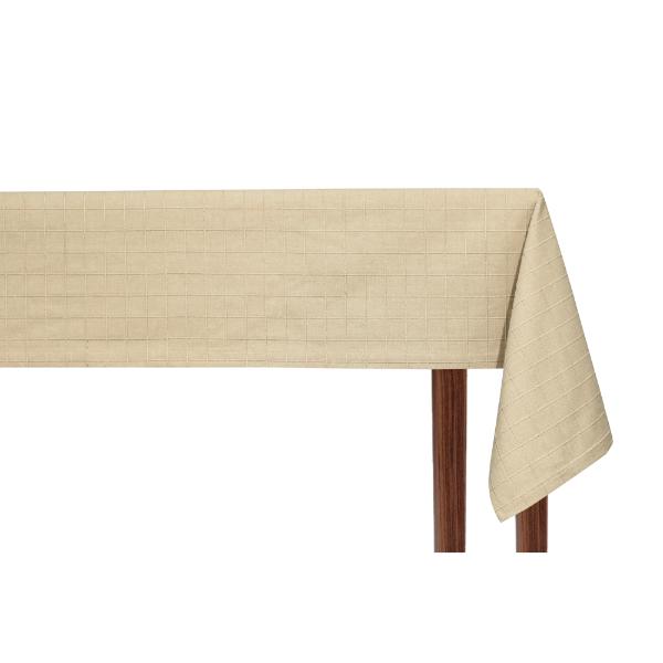 Taupe Checked Tablecloth - 150x300cm