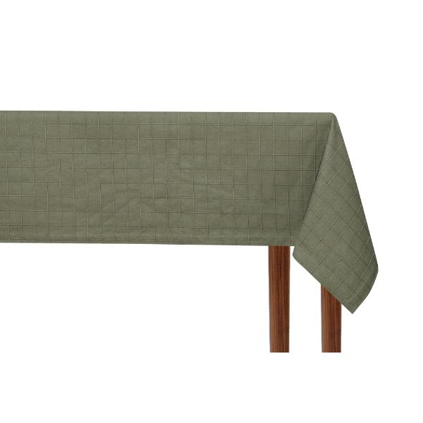 Olive Checked Tablecloth - 150x250cm