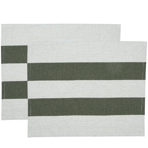 2 Pack Olive Striped Placemats