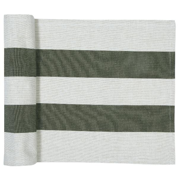 Olive Striped Eco Table Runner - 180cm