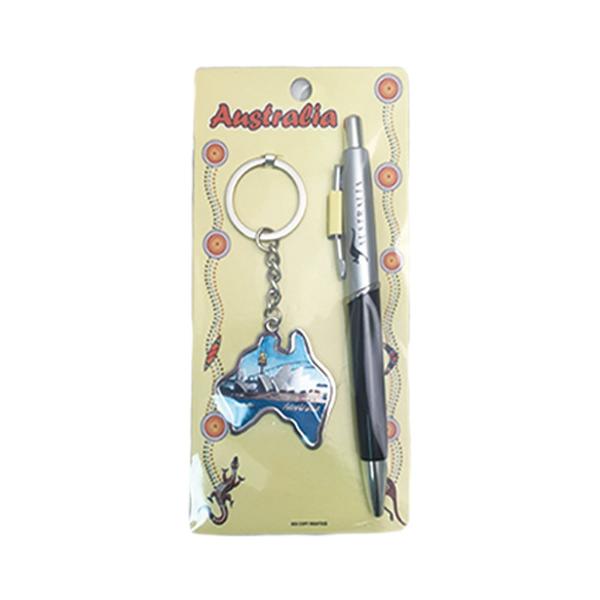 2 Pack Australia Pen & Keychain