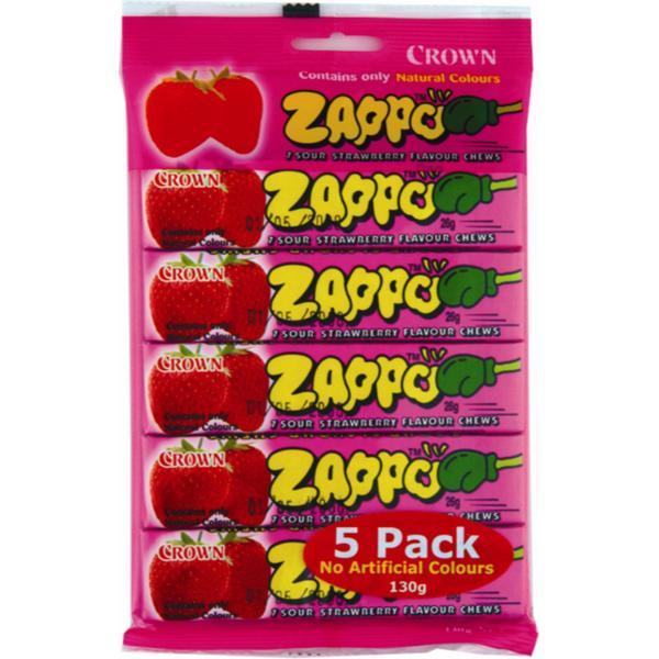 5 Pack Strawberry Zappo - 130g