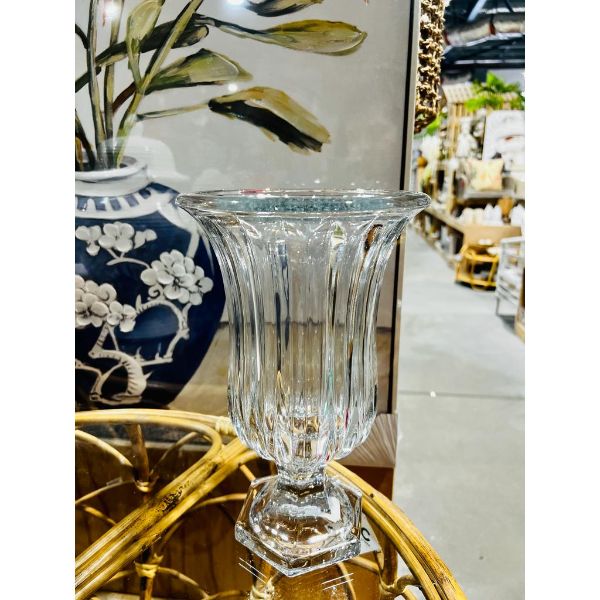 Large Antique Clear Glass Vase