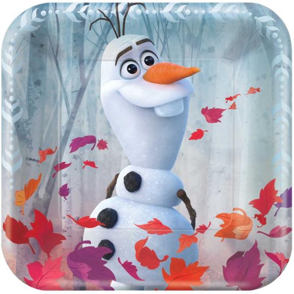 8 Pack Square Frozen Paper Plates - 17cm