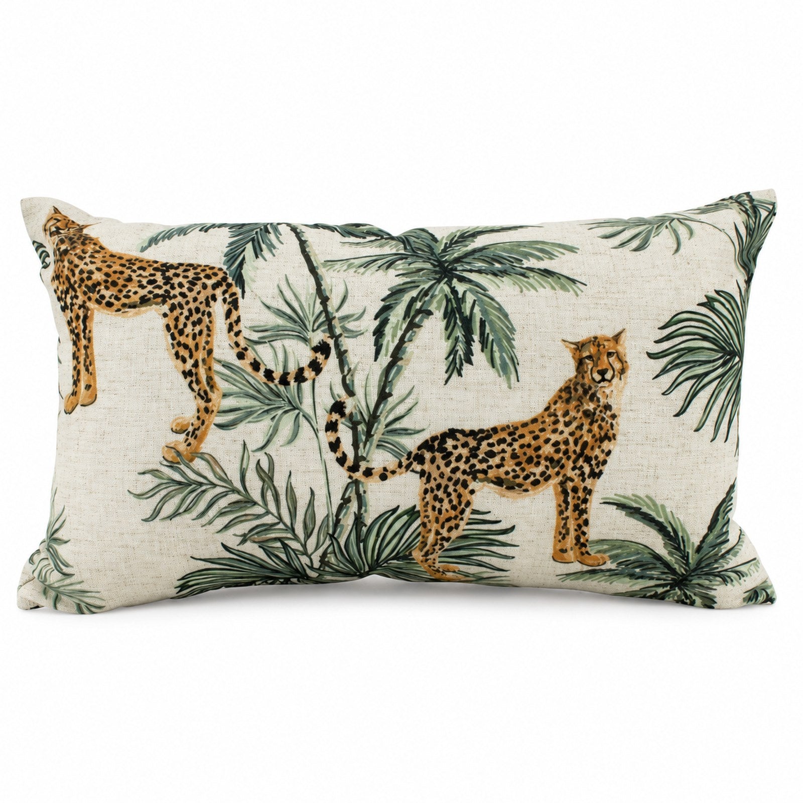 Cheetah Duo Linen Cushion 30cm x 50cm lumbar cushion from The Base Warehouse