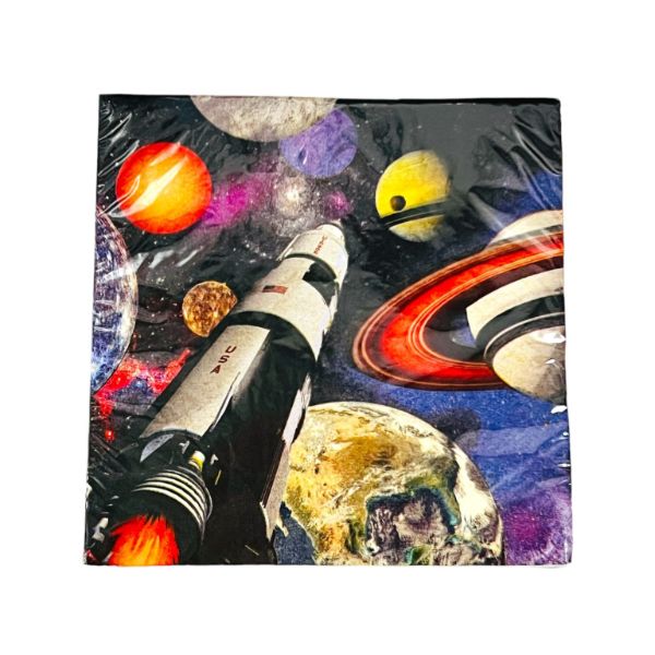 16 Pack Space Blast Napkins - 32.7cm x 32.3cm