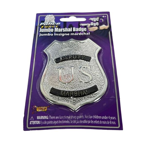 Jumbo Silver Marshal Badge