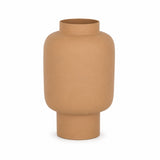Load image into Gallery viewer, Micah Metal Vase 13cm x 20.5cm tan ceramic look vase from The Base Warehouse

