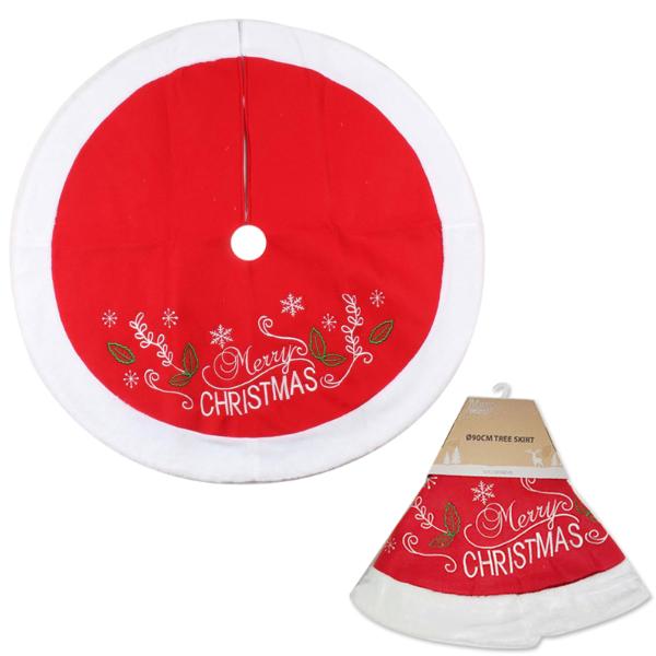 Velvet Embroidered Tree Skirt - 90cm