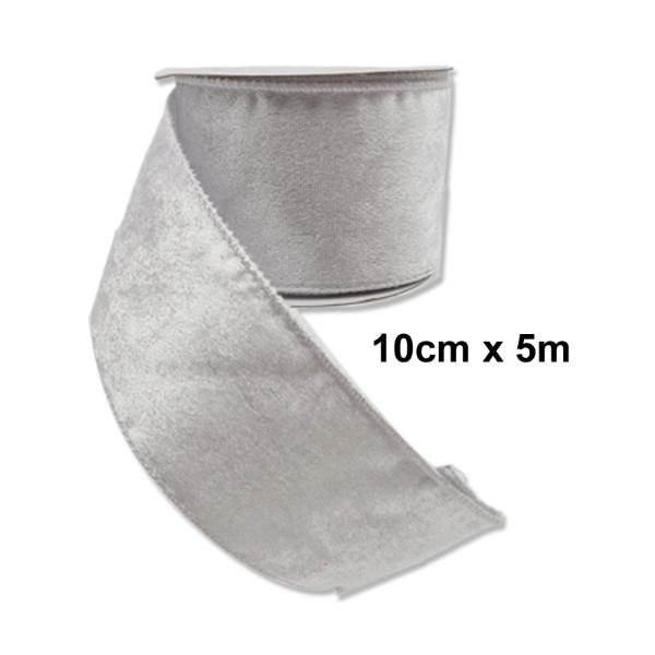 White Velvet Ribbon - 10cm x 5m