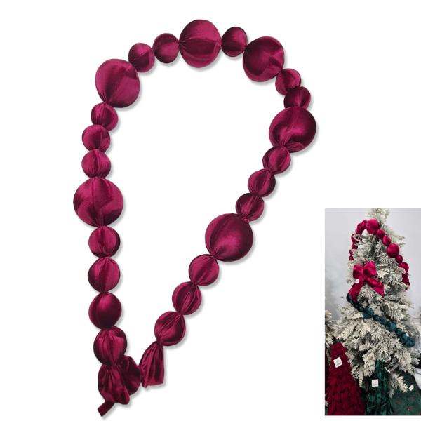 Burgundy Bauble Garland - 195cm