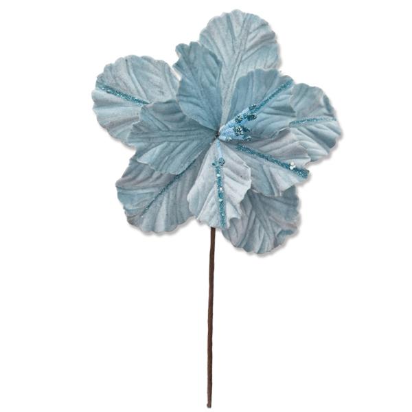 Light Blue Xmas Flower - 27cm