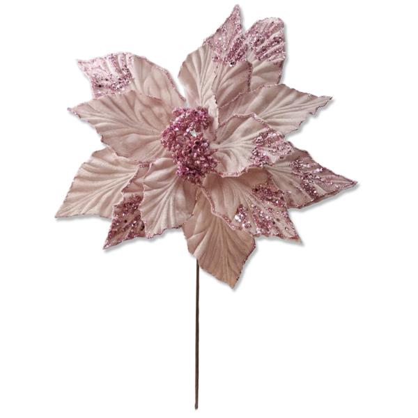 Light Pink Xmas Flower Stem - 38x50cm