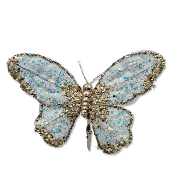 Light Blue Butterfly Clip - 16cm