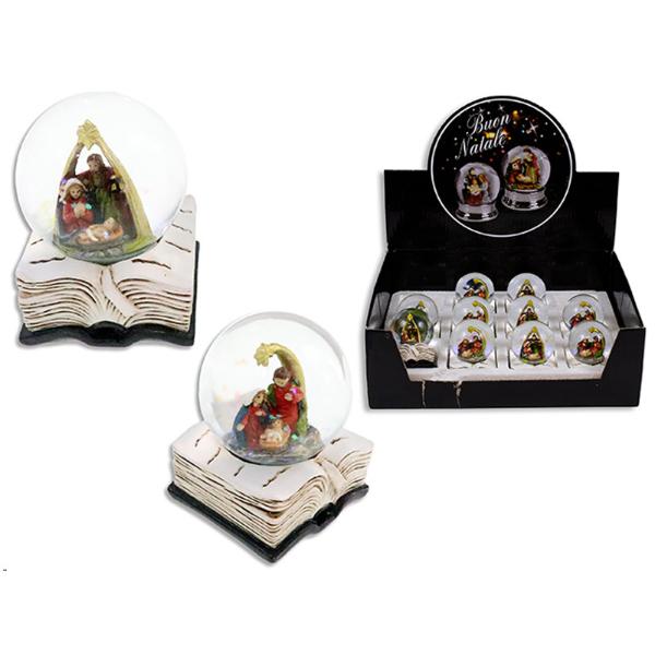 Xmas Waterball With Resin Bible Base