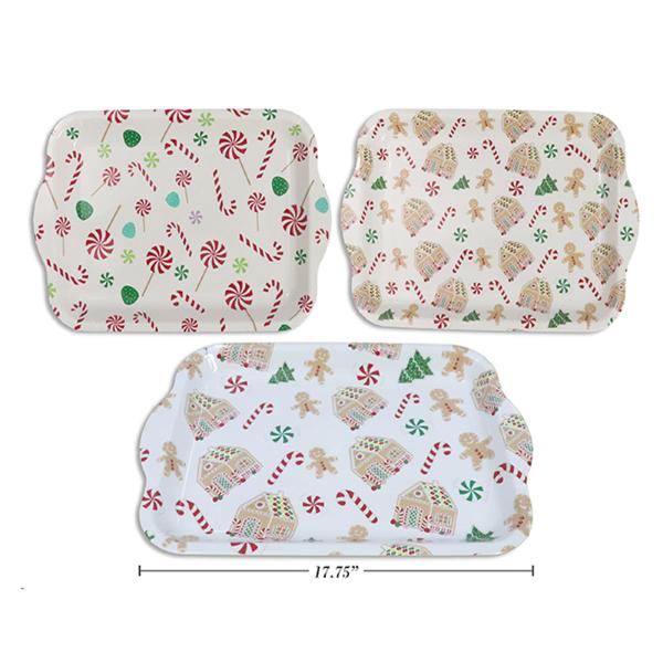 Xmas Serving Plate With Handle - 44.5cm