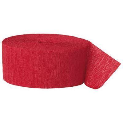 Red Crepe Streamer - 30m - The Base Warehouse