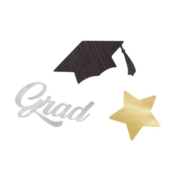 Graduation Stars & Caps Jumbo Foil Confetti - 14g