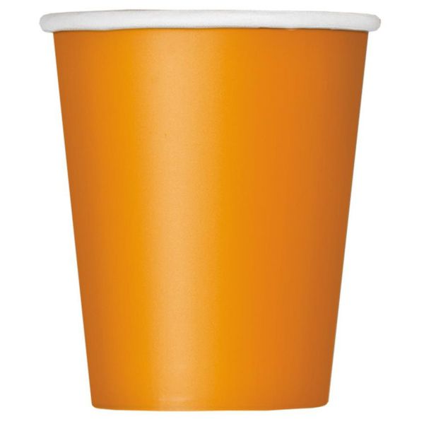 14 Pack Pumpkin Orange Paper Cups - 270ml