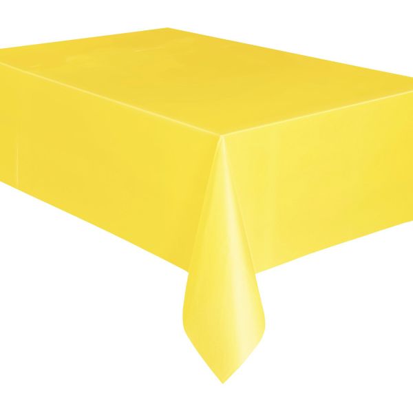 Soft Yellow Plastic Rectangular Table Cover - 137cm x 274cm