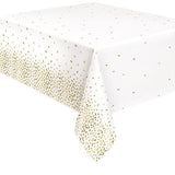Load image into Gallery viewer, Gold Confetti Dots Printed Tablecover - 137cm x 213cm
