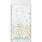 Load image into Gallery viewer, Gold Confetti Dots Printed Tablecover - 137cm x 213cm
