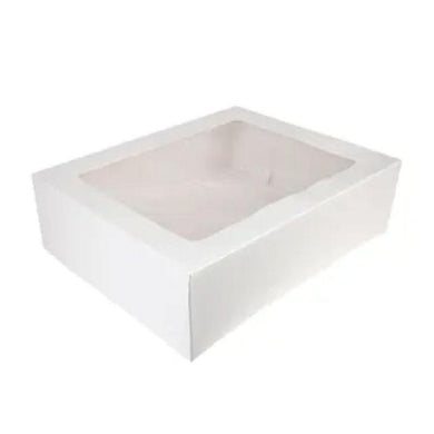 Mondo White Tall Rectangle Cake Box - 30cm x 45cm x 15cm - The Base Warehouse